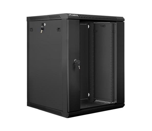 LANBERG Szafa instalacyjna wisząca 19'' 15U 600X600mm czarna (drzwi szklane) WF01-6615-10B - 455299 - zdjęcie 3